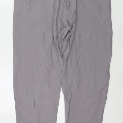 Marks and Spencer Womens Grey Lyocell Trousers Size 18 L27 in Regular Drawstring