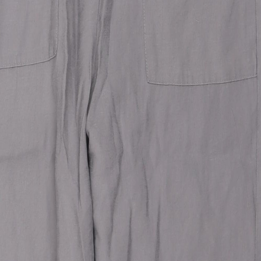 Marks and Spencer Womens Grey Lyocell Trousers Size 18 L27 in Regular Drawstring