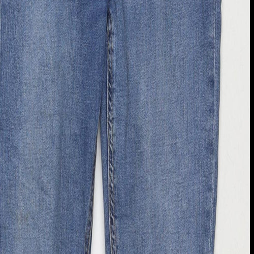 Denim & Co. Womens Blue Cotton Flared Jeans Size 8 L33 in Regular Zip