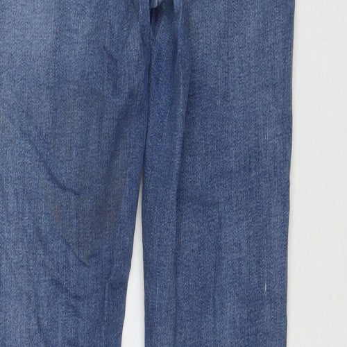 Denim & Co. Womens Blue Cotton Flared Jeans Size 8 L33 in Regular Zip