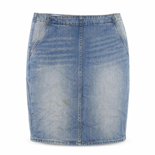 Gap Womens Blue Cotton A-Line Skirt Size 28 in Zip