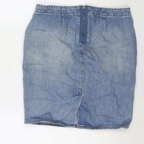 Gap Womens Blue Cotton A-Line Skirt Size 28 in Zip