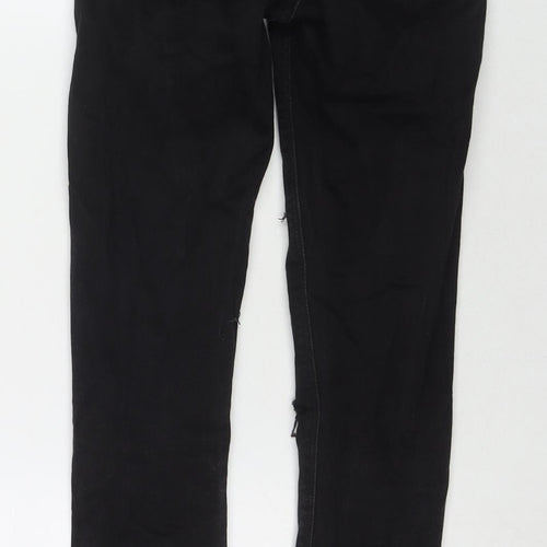 Topshop Womens Black Cotton Skinny Jeans Size 25 in L32 in Regular Zip