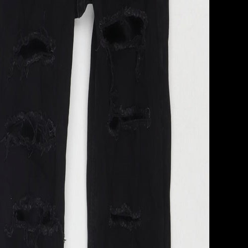 Topshop Womens Black Cotton Skinny Jeans Size 25 in L32 in Regular Zip