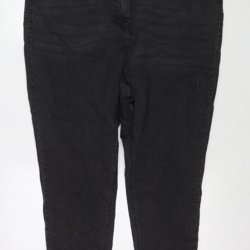 Yours Womens Black Cotton Skinny Jeans Size 24 L27 in Regular Zip