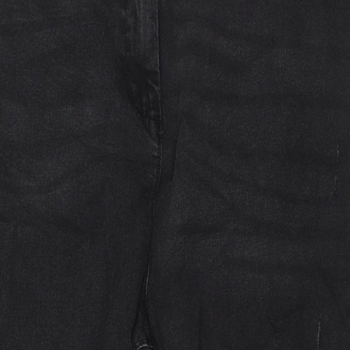 Yours Womens Black Cotton Skinny Jeans Size 24 L27 in Regular Zip
