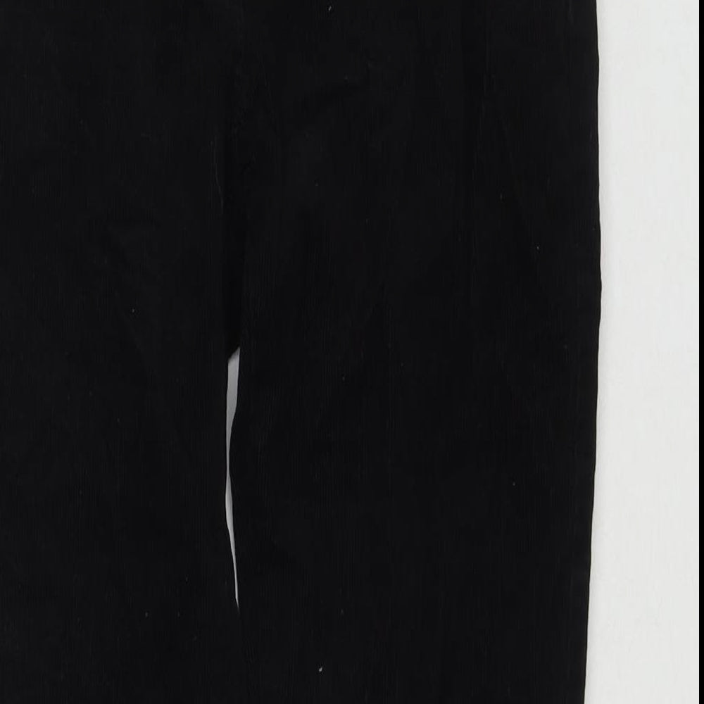 Marks and Spencer Womens Black Cotton Trousers Size 10 L27 in Regular Zip