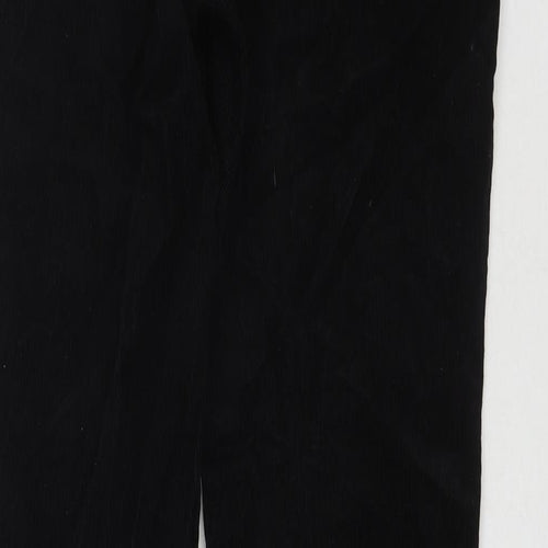 Marks and Spencer Womens Black Cotton Trousers Size 10 L27 in Regular Zip