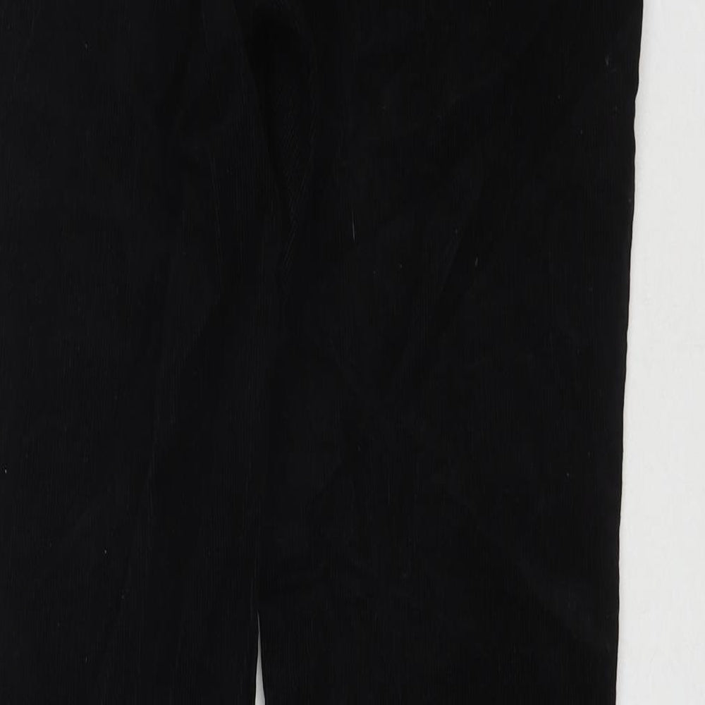 Marks and Spencer Womens Black Cotton Trousers Size 10 L27 in Regular Zip