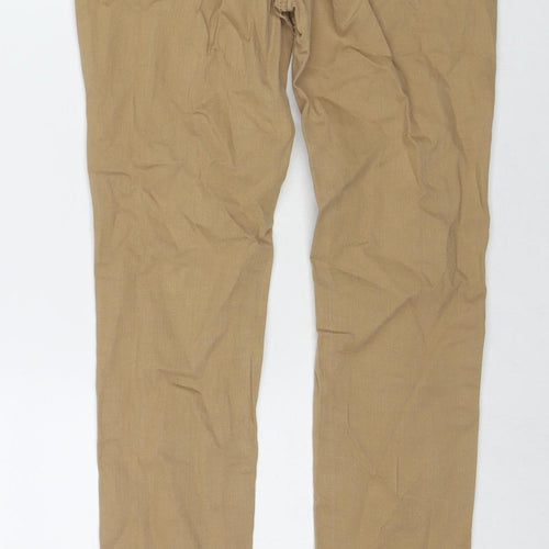 NEXT Girls Brown Cotton Straight Jeans Size 13 Years L27 in Regular Zip