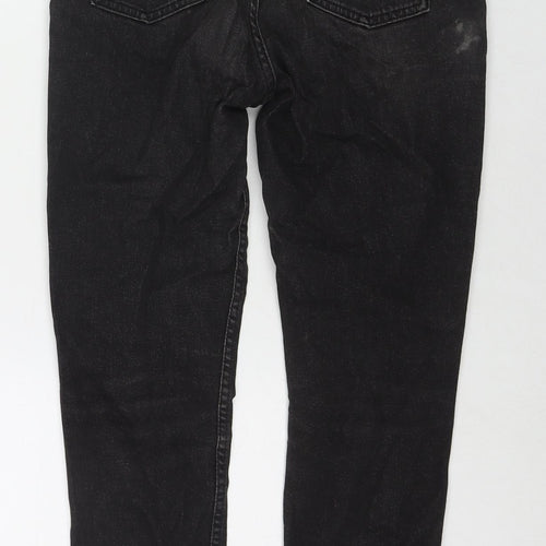 Marks and Spencer Womens Black Cotton Skinny Jeans Size 10 L25 in Regular Zip