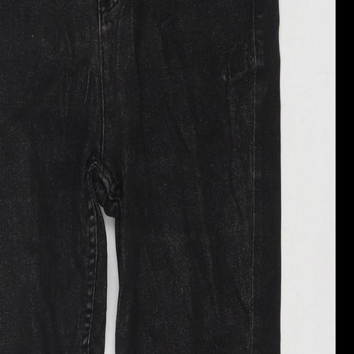 Marks and Spencer Womens Black Cotton Skinny Jeans Size 10 L25 in Regular Zip