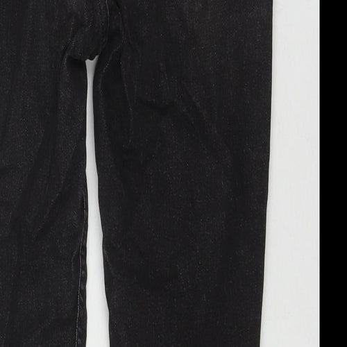 Marks and Spencer Womens Black Cotton Skinny Jeans Size 10 L25 in Regular Zip