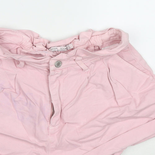 Bershka Womens Pink Cotton Hot Pants Shorts Size M L3 in Regular Zip