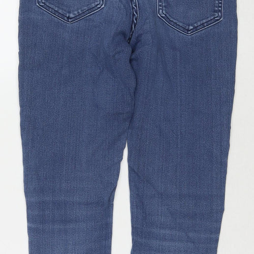 Marks and Spencer Womens Blue Cotton Skinny Jeans Size 10 L24 in Regular Zip