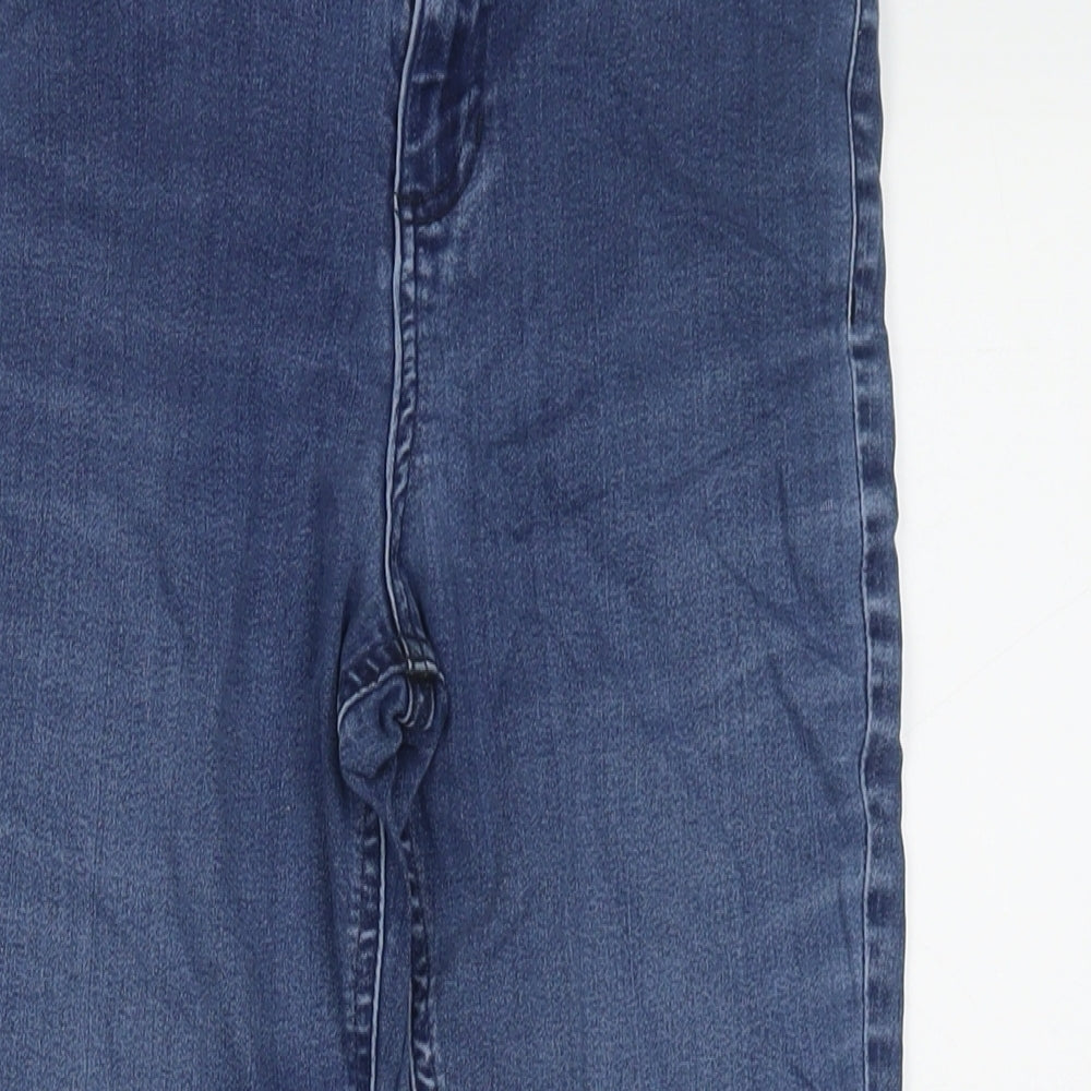 Marks and Spencer Womens Blue Cotton Skinny Jeans Size 10 L24 in Regular Zip