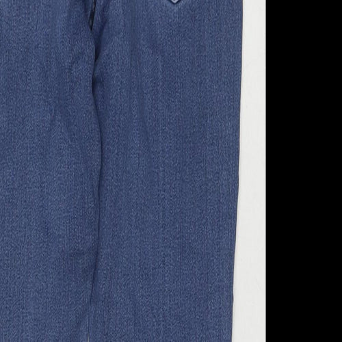 Marks and Spencer Womens Blue Cotton Skinny Jeans Size 10 L24 in Regular Zip