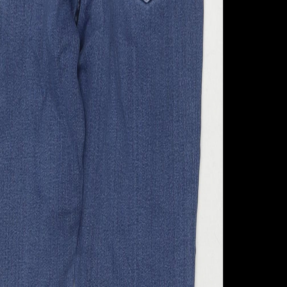Marks and Spencer Womens Blue Cotton Skinny Jeans Size 10 L24 in Regular Zip