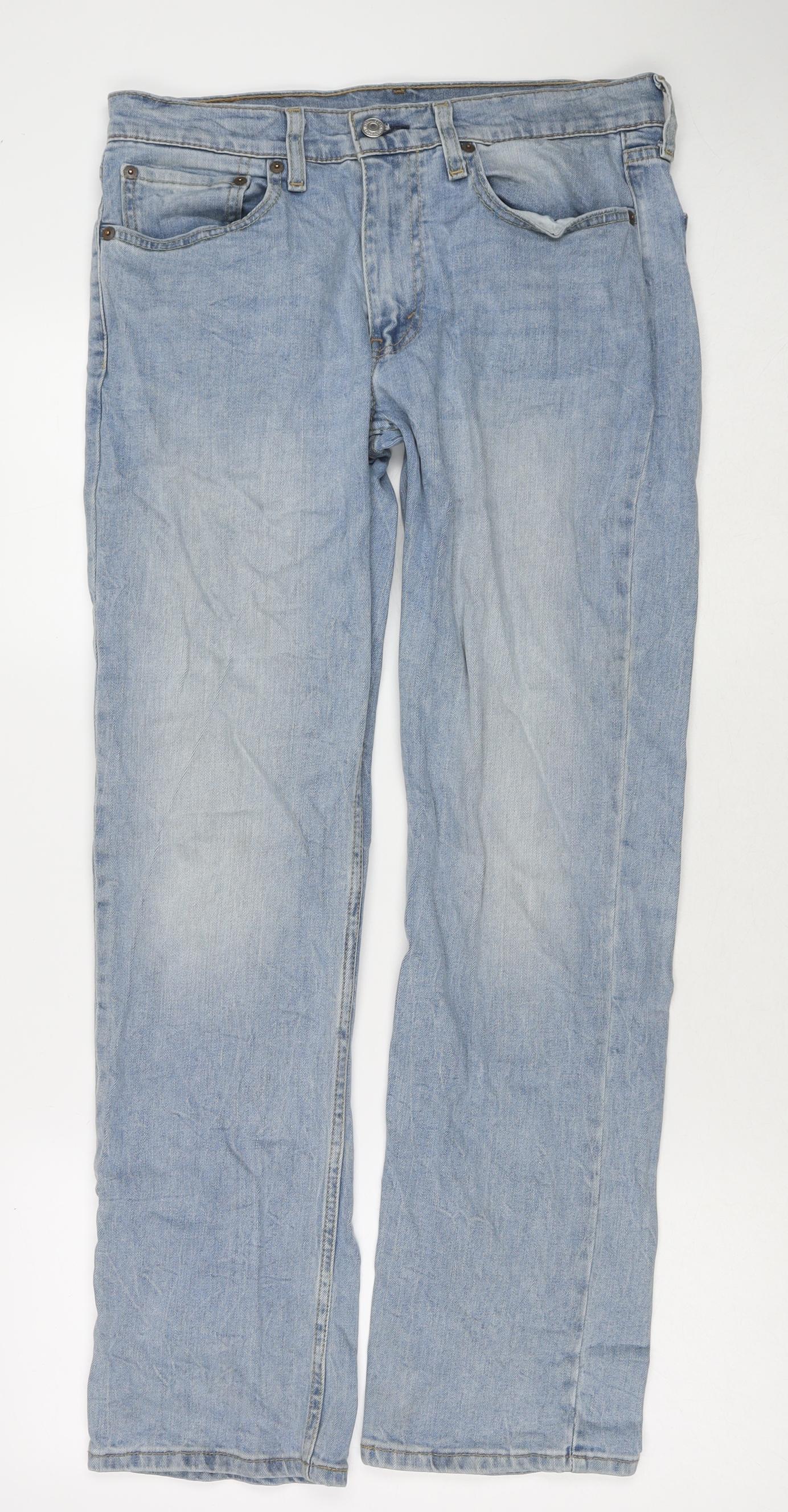 Levi's Mens Blue Cotton Straight Jeans Size 31 in L32 in Regular Zip