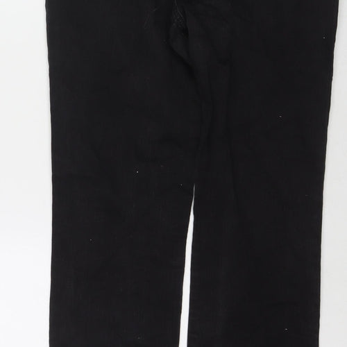 TU Womens Black Cotton Straight Jeans Size 12 L28 in Regular Zip