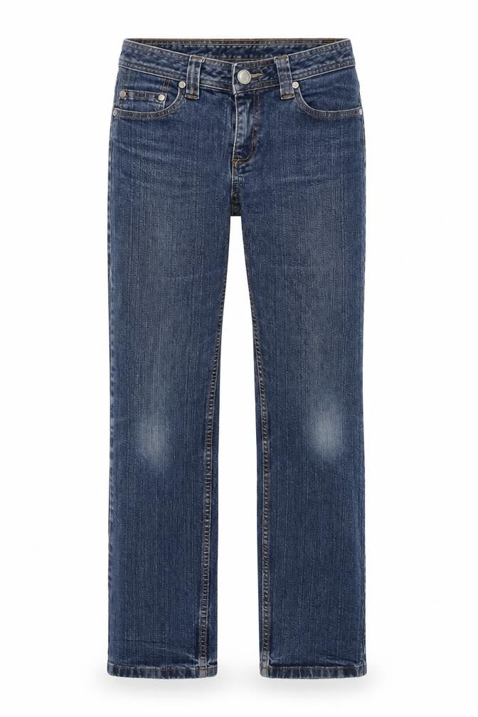 Denim & Co. Womens Blue Cotton Straight Jeans Size 10 L30 in Regular Zip