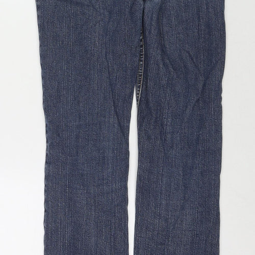 Denim & Co. Womens Blue Cotton Straight Jeans Size 10 L30 in Regular Zip