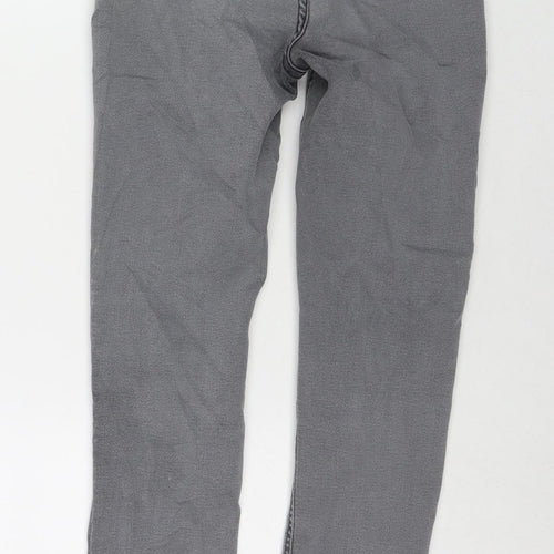 Per Una Womens Grey Cotton Skinny Jeans Size 26 in L25 in Regular Zip