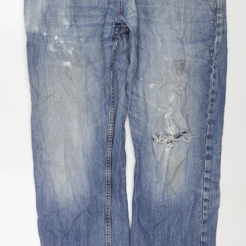 Maine Mens Blue Cotton Straight Jeans Size 34 in L30 in Regular Zip