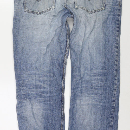 Maine Mens Blue Cotton Straight Jeans Size 34 in L30 in Regular Zip