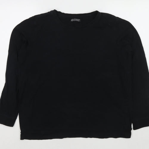Avenue Womens Black Cotton Pullover Sweatshirt Size 16 Pullover - Size 16-18