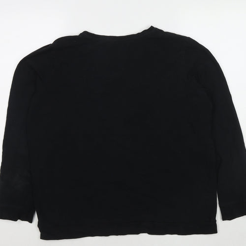 Avenue Womens Black Cotton Pullover Sweatshirt Size 16 Pullover - Size 16-18
