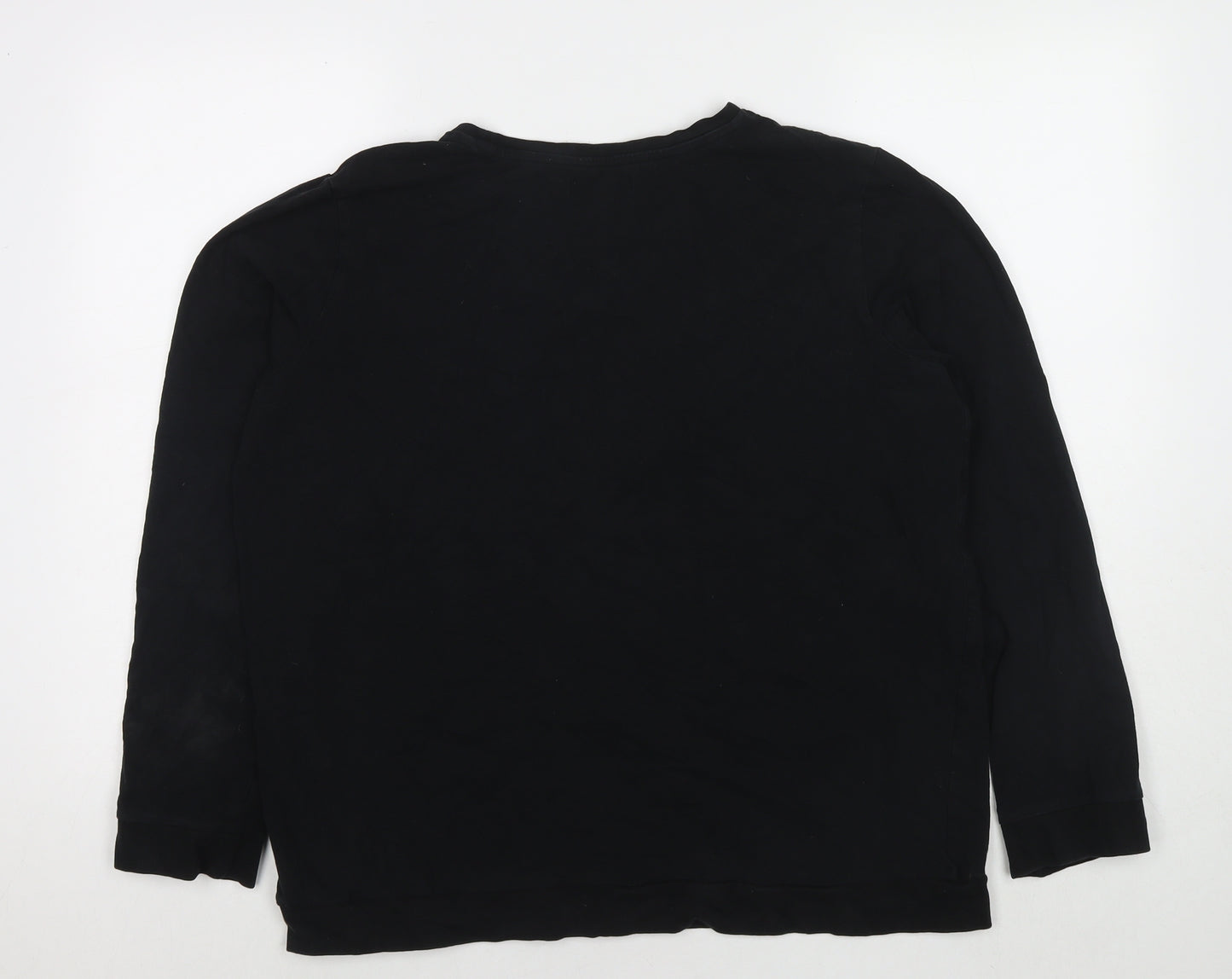 Avenue Womens Black Cotton Pullover Sweatshirt Size 16 Pullover - Size 16-18