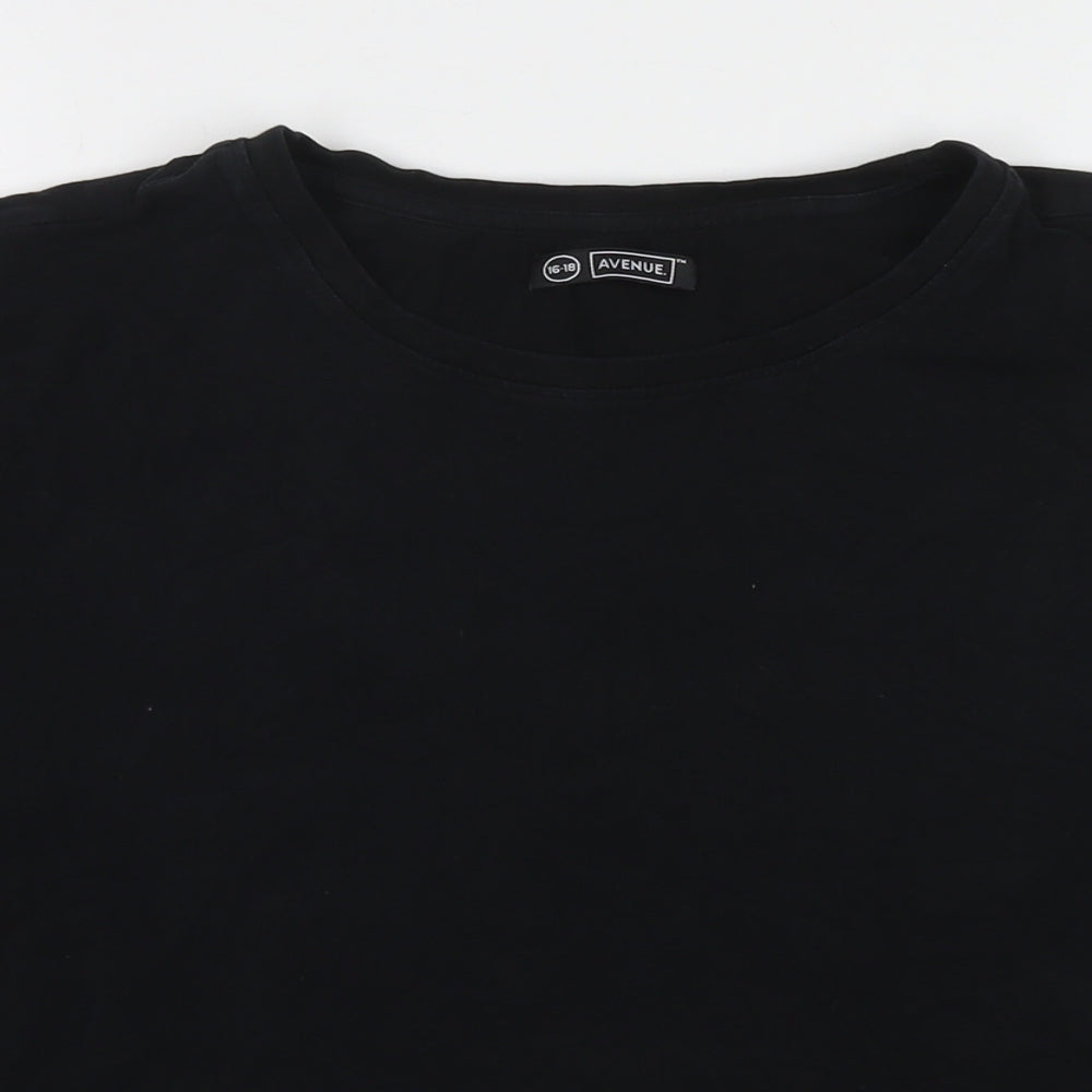 Avenue Womens Black Cotton Pullover Sweatshirt Size 16 Pullover - Size 16-18