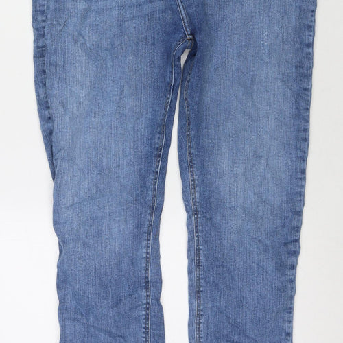 Max Womens Blue Polyester Blend Skinny Jeans Size 16 L26 in Slim Zip