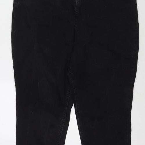 Simply Be Womens Black Cotton Cropped Jeans Size 18 L21 in Regular Zip