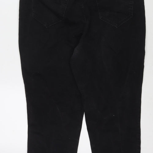 Simply Be Womens Black Cotton Cropped Jeans Size 18 L21 in Regular Zip