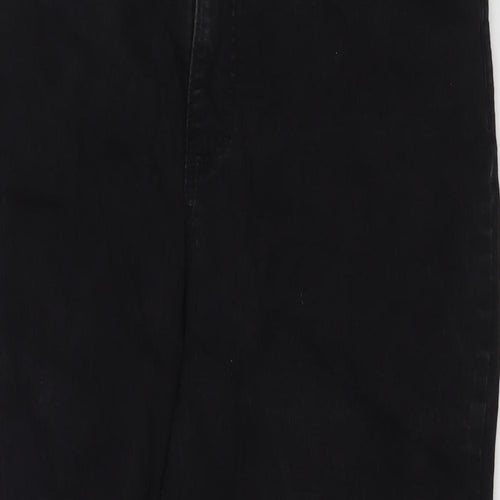Simply Be Womens Black Cotton Cropped Jeans Size 18 L21 in Regular Zip