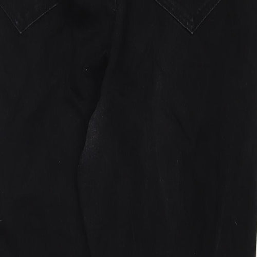 Simply Be Womens Black Cotton Cropped Jeans Size 18 L21 in Regular Zip