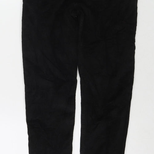 Topshop Womens Black Cotton Trousers Size 28 in L32 in Regular Zip