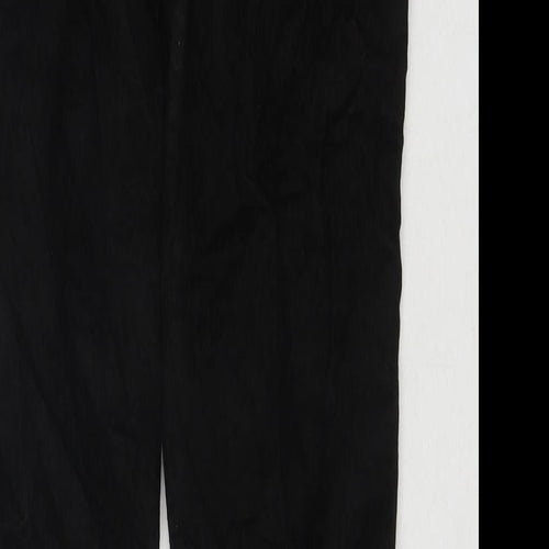 Topshop Womens Black Cotton Trousers Size 28 in L32 in Regular Zip