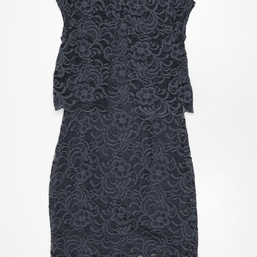 ml Womens Grey Cotton Bodycon Size M Round Neck Pullover