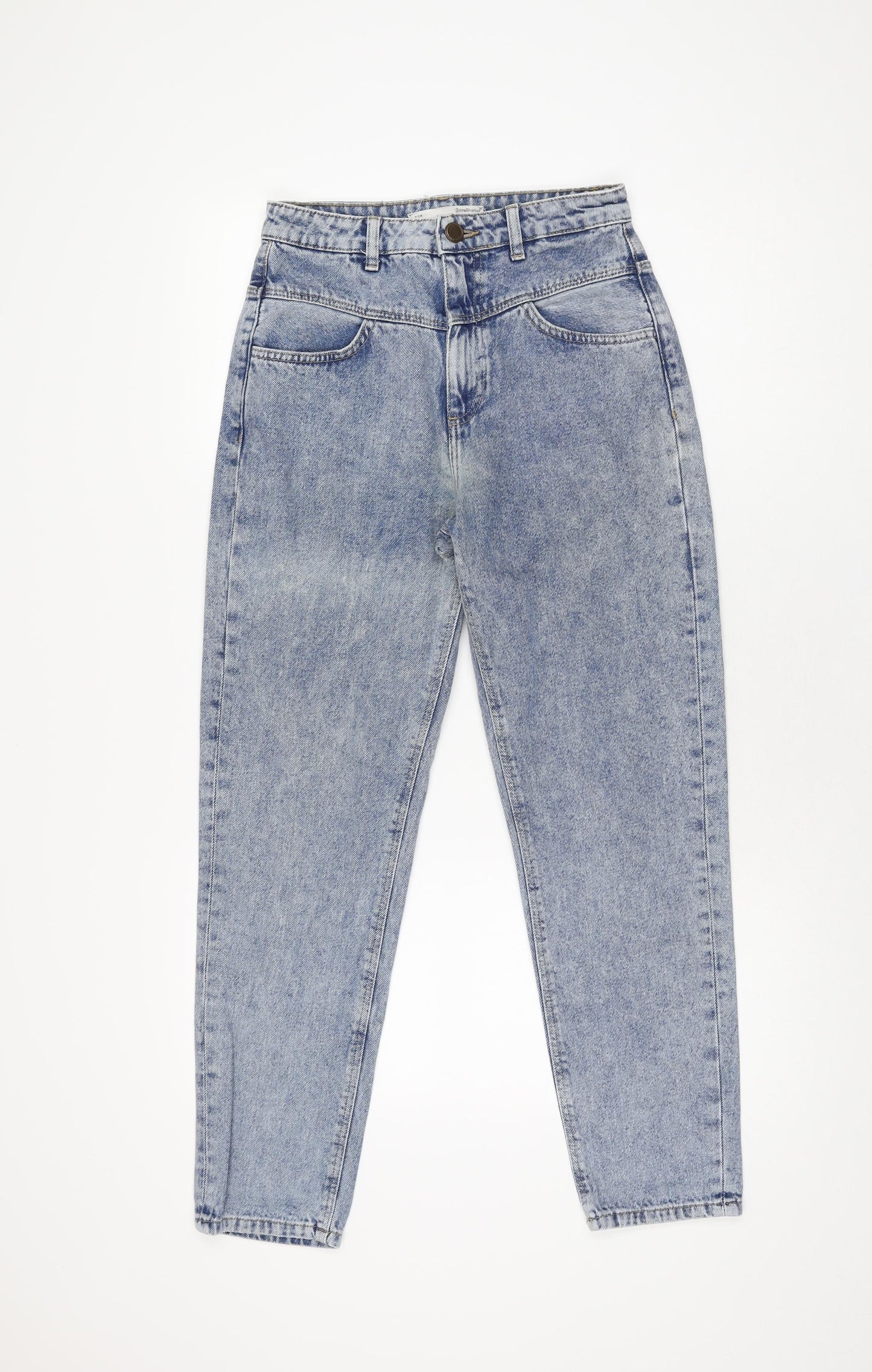 Stradivarius Womens Blue Cotton Skinny Jeans Size 8 L26 in Regular Zip