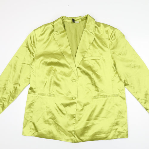 H&M Womens Yellow Jacket Blazer Size L Button