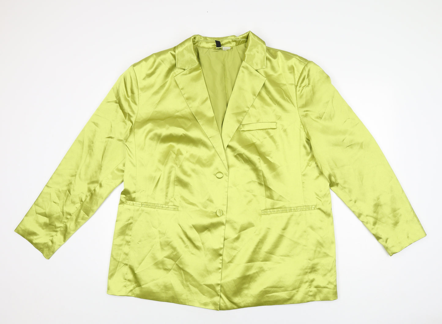 H&M Womens Yellow Jacket Blazer Size L Button