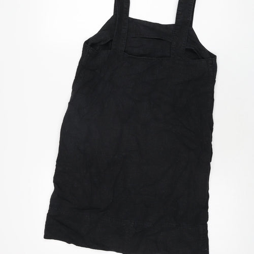 NEXT Womens Black Linen Shift Size 8 Square Neck Pullover