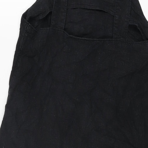 NEXT Womens Black Linen Shift Size 8 Square Neck Pullover