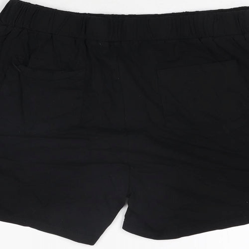 L'olive Verte Womens Black Cotton Sweat Shorts Size L L4 in Regular Pull On