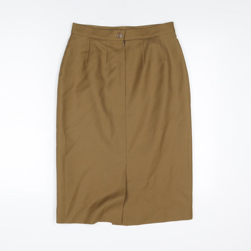 Dalkeith Womens Brown Polyester Straight & Pencil Skirt Size 12 Zip