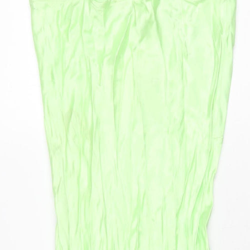 Bershk Womens Green Viscose Slip Dress Size M V-Neck Pullover