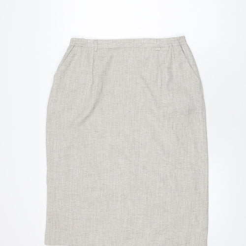 Oscar B Womens Beige Polyester Straight & Pencil Skirt Size 18 Zip